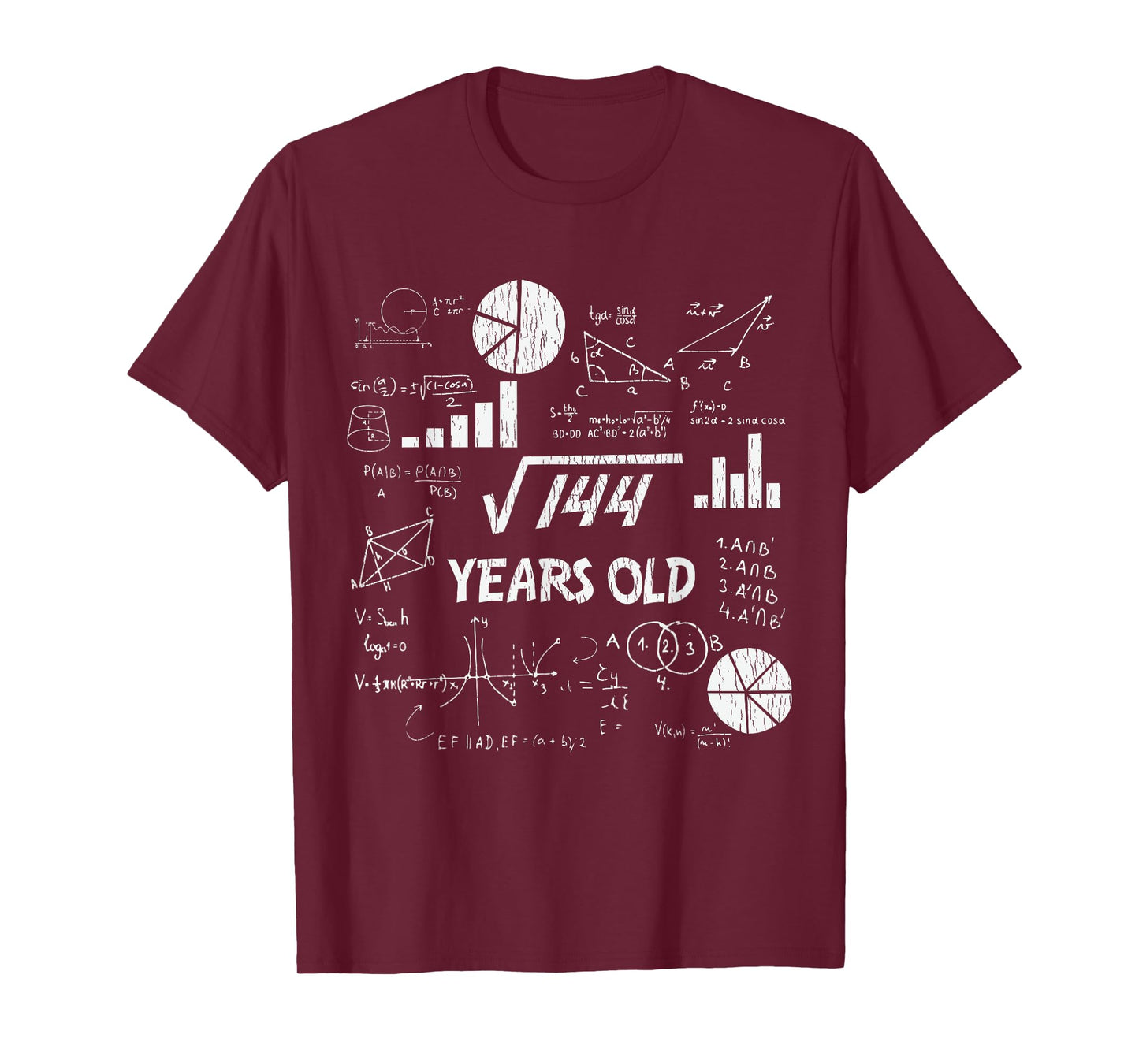 12th Birthday Square Root of 144 Vintage 12 Years Old Bday T-Shirt