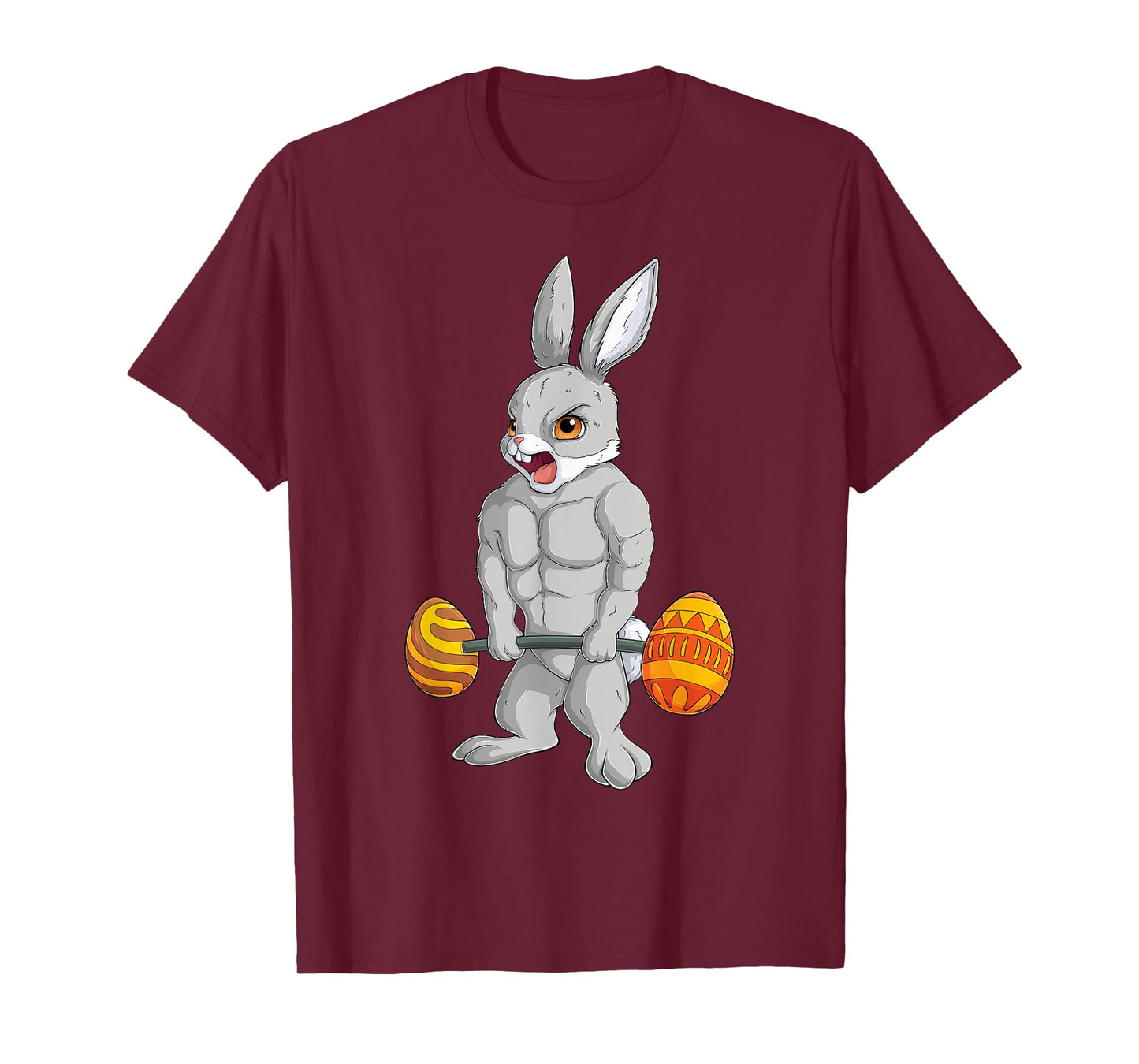 Weightlifting fitness gym happy easter bunny lifting eggs T-Shirt