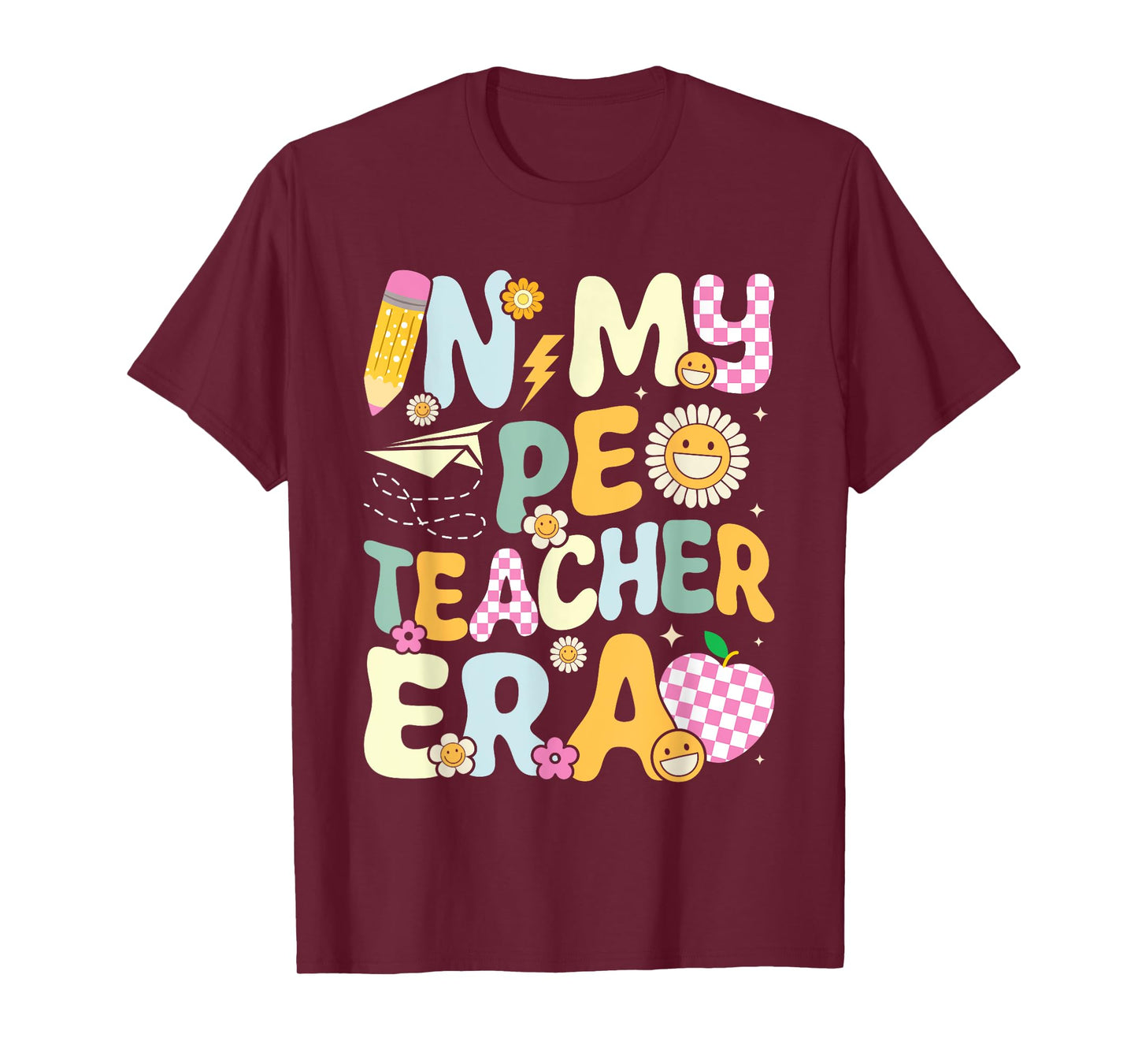 Retro In My PE Teacher Era Physical Education Groovy Women T-Shirt