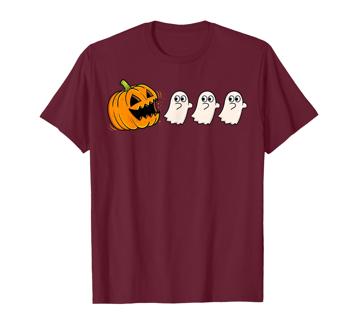 Pumpkin Eating Ghosts Halloween Gamer Costume Boys Kids T-Shirt