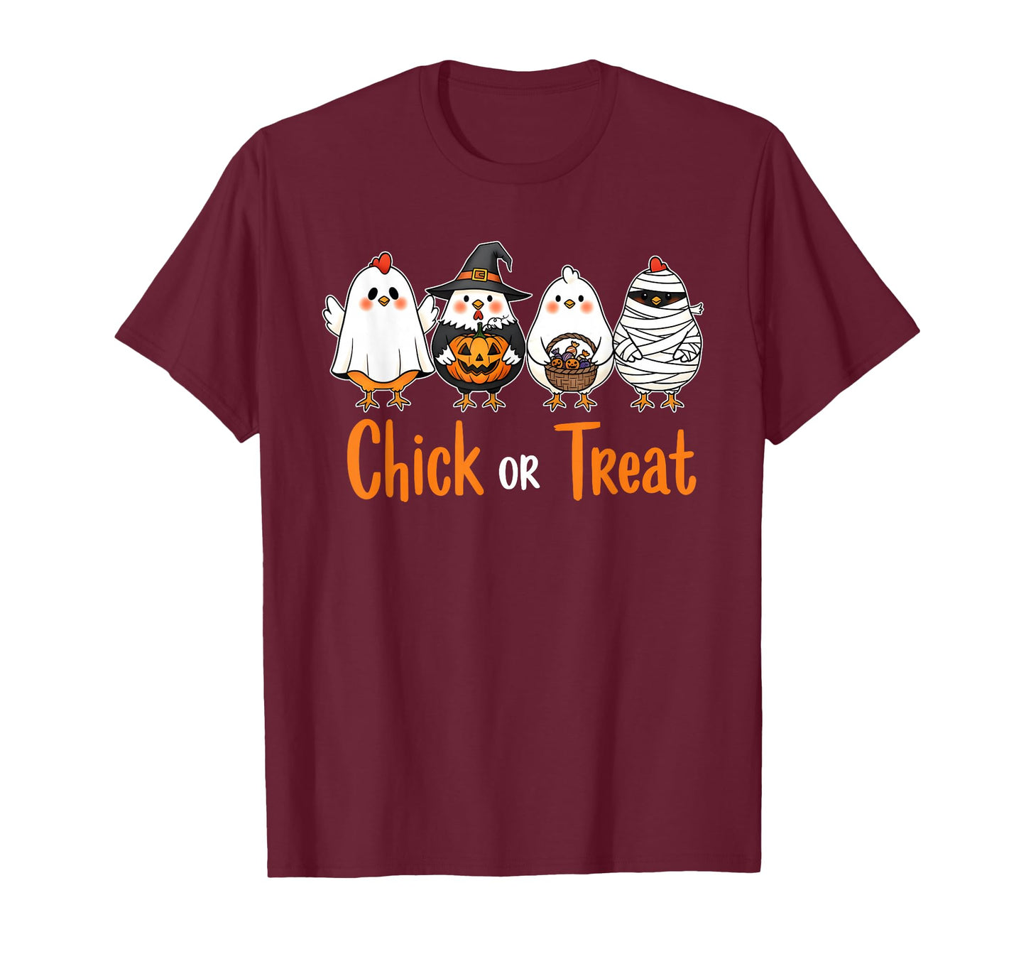 Chick Or Treat Funny Halloween Witch Spooky Cute Chicken T-Shirt