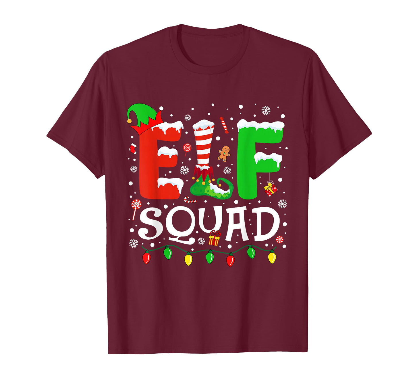 Elf Family Christmas Matching Pajamas Xmas Elf Squad Light T-Shirt