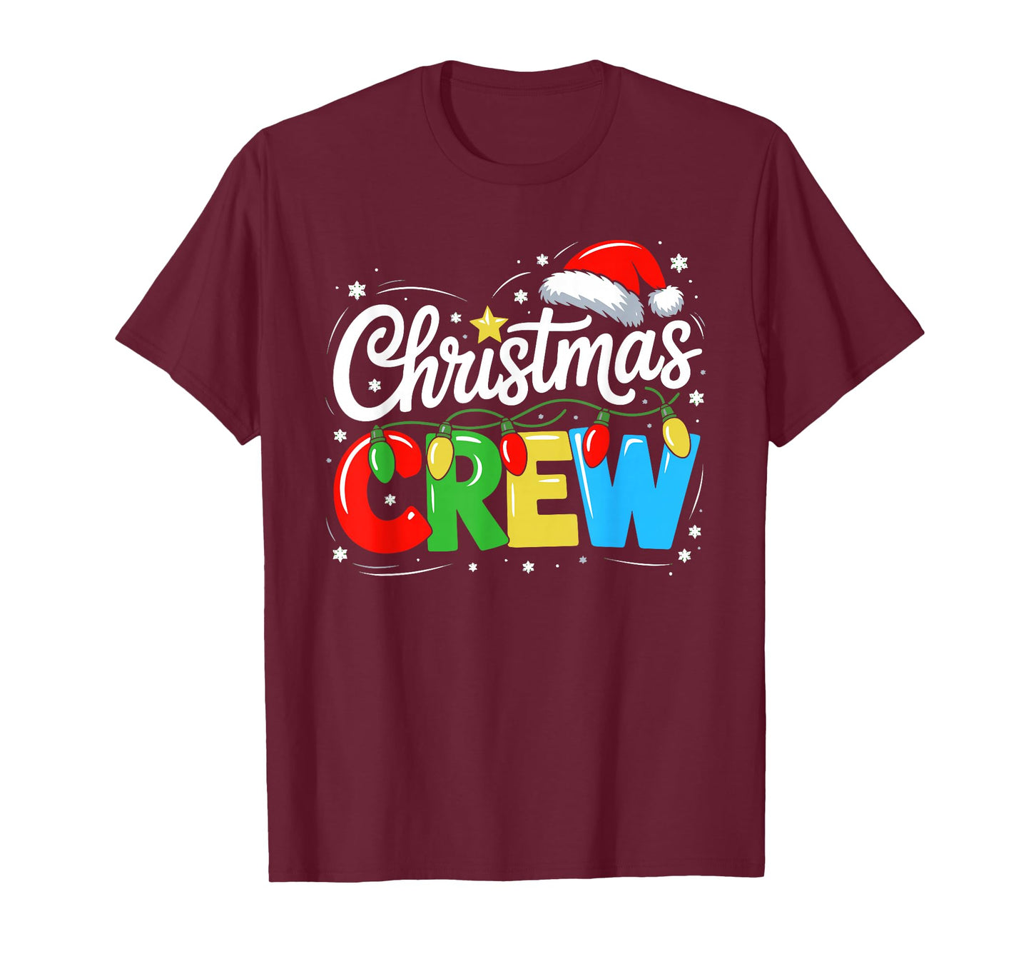Christmas Crew Reindeer Antlers Santa Family Men Women Kids T-Shirt