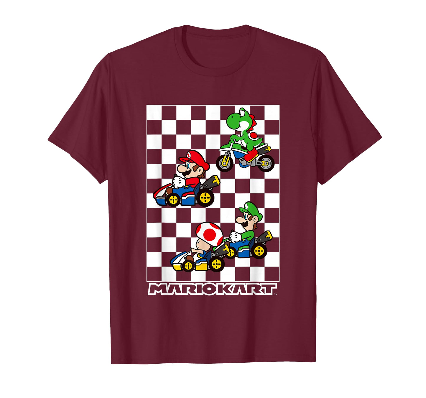 Mario Kart Racing Big Nintendo 4 Character Portrait T-Shirt