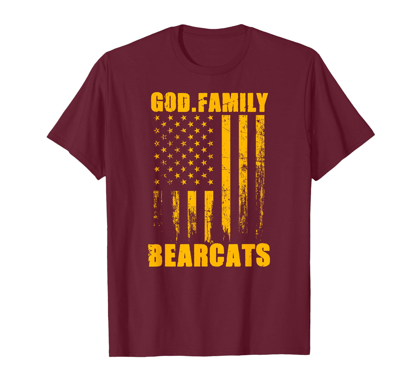 Whitesboro Bearcats God. Family. Vintage USA Flag T-Shirt