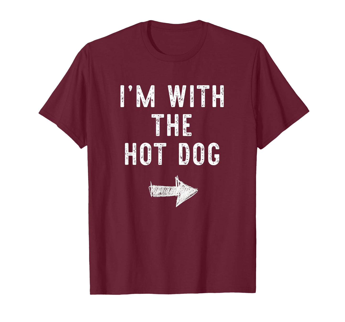 I’m With The Hot Dog Funny Halloween Couple Costume HotDog T-Shirt