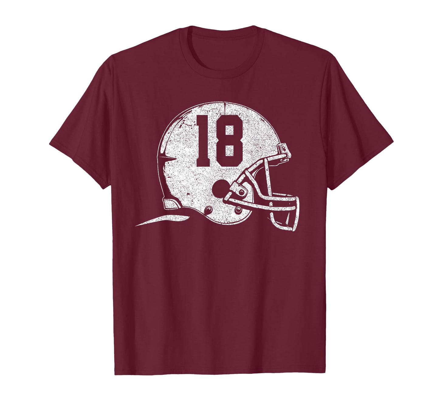 Number 18 Football Helmet Player Fun Number T-Shirt
