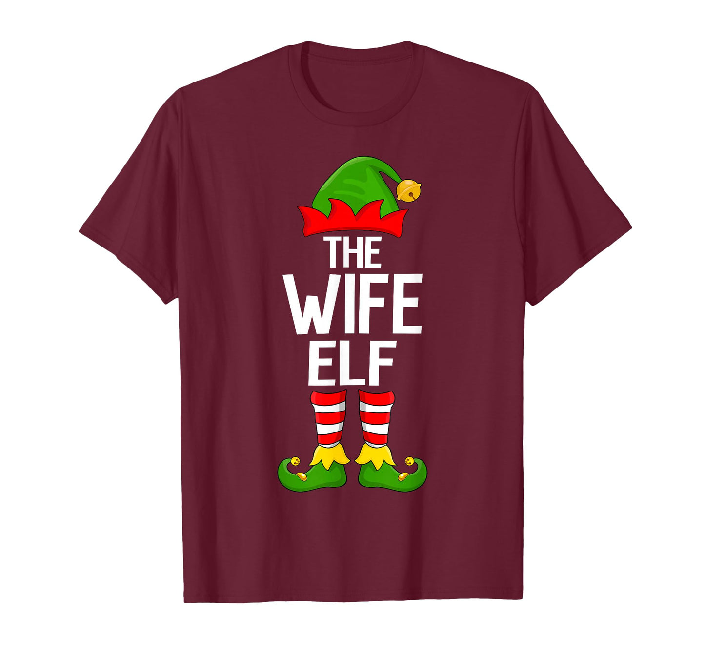 Wife Elf Xmas Matching Family Elf Squad Christmas Women T-Shirt