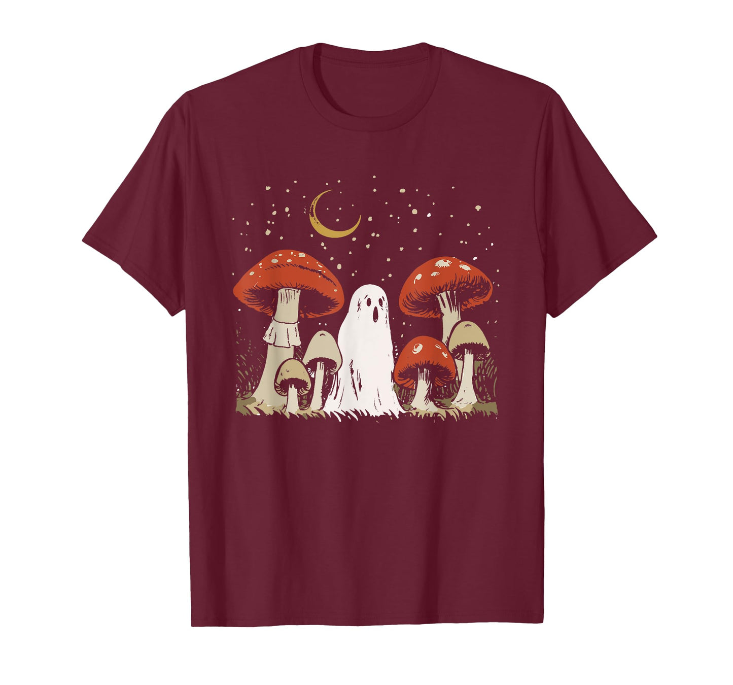 Halloween Mushroom Ghost Vintage Grunge 90 Aesthetic Graphic T-Shirt