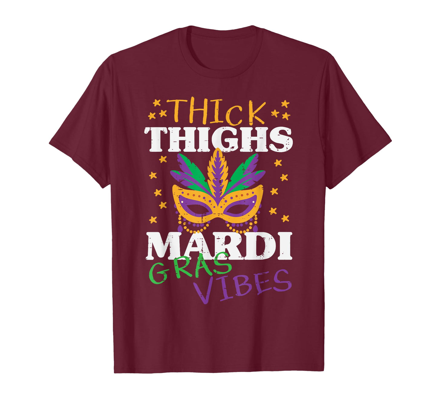 Thick Thighs Mardi Gras Vibes Gym Fat Tuesday Women Men Kids T-Shirt