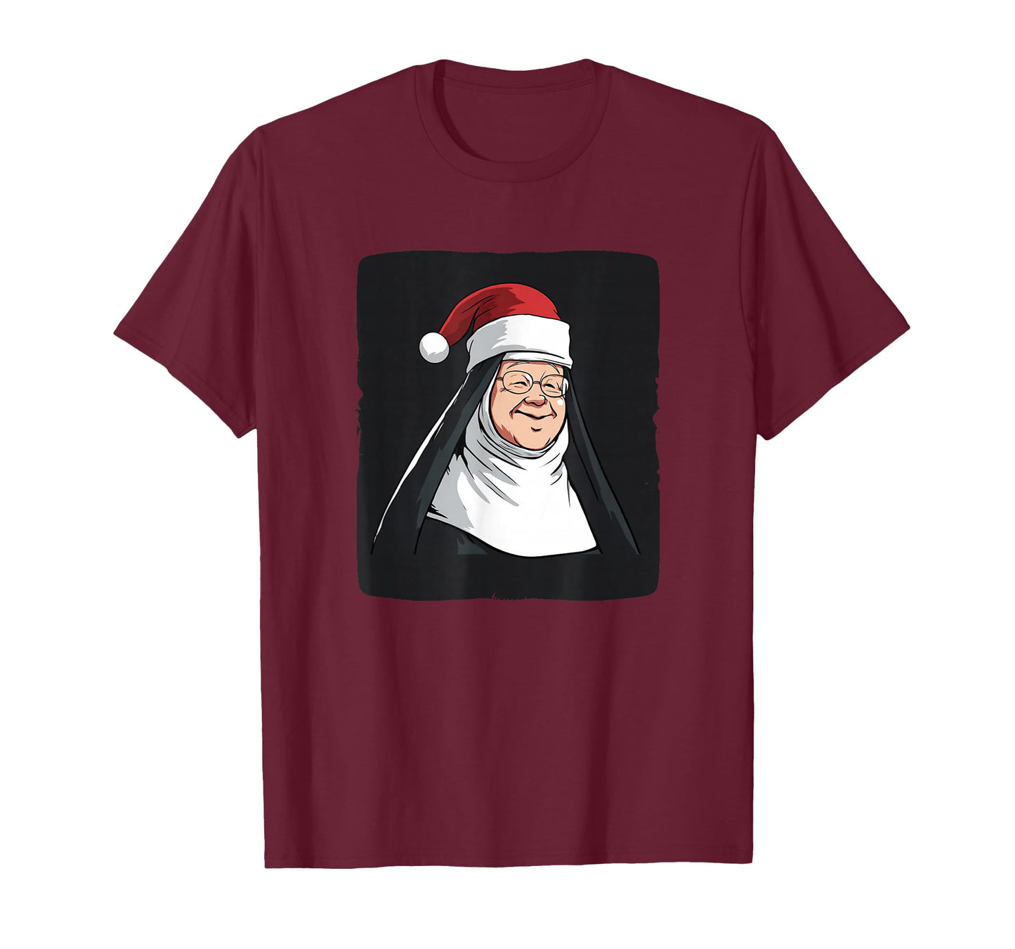 Christmas Nun in Santa Hat for Boys and Girls T-Shirt