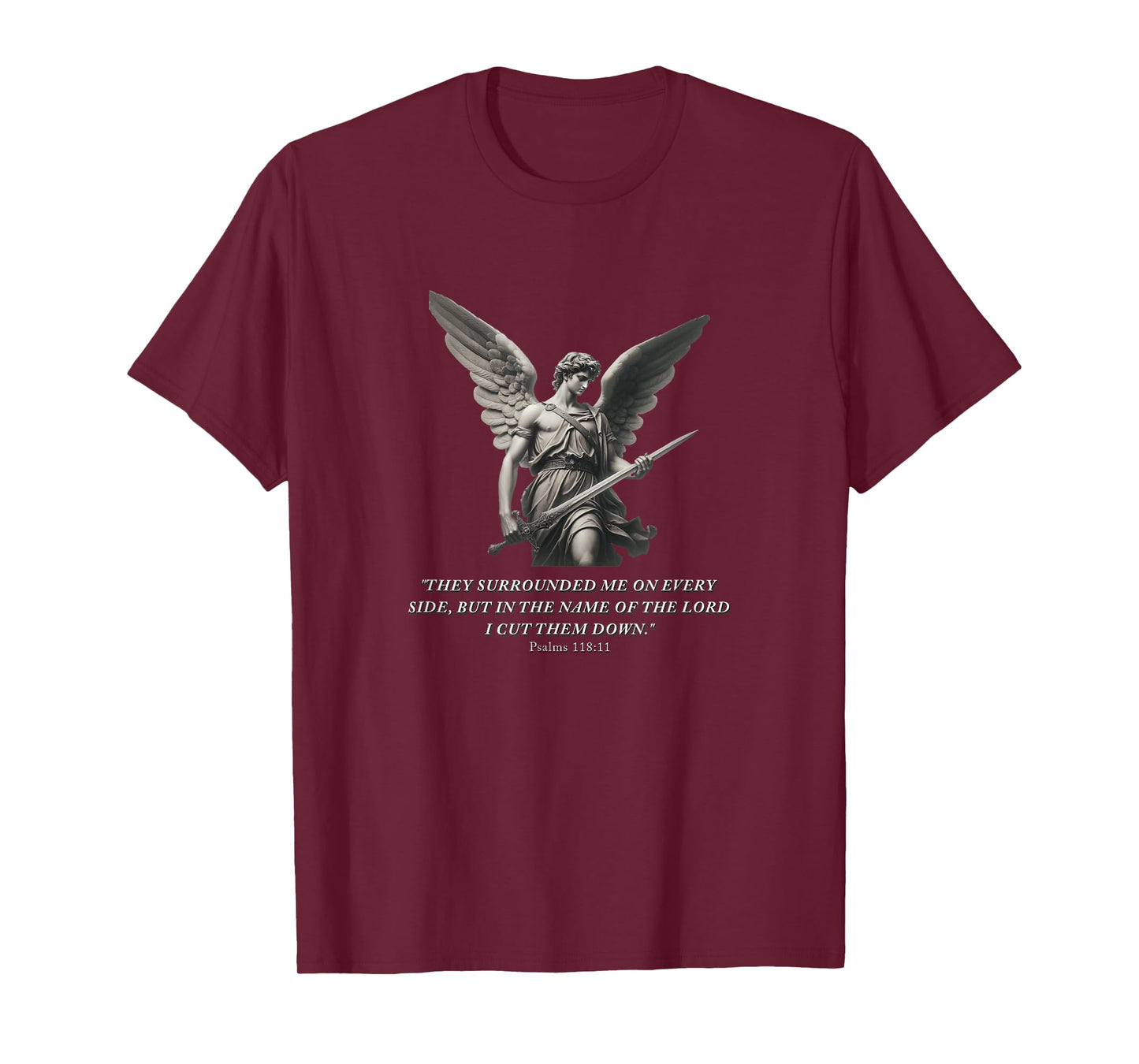 Angel Warrior – Bible Verse Psalm 118:11 Gym Motivation T-Shirt