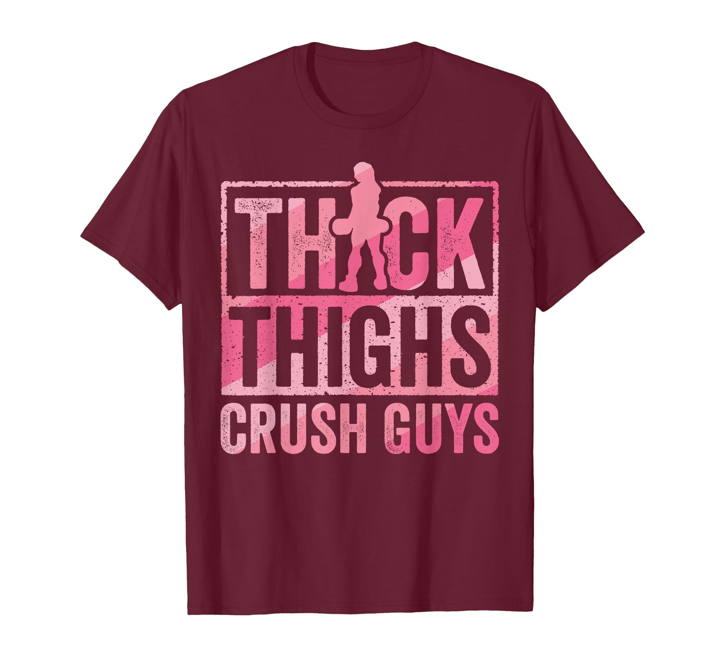 Thick Thighs Crush Guys Funny Gym Workout Bodybuilding Retro T-Shirt