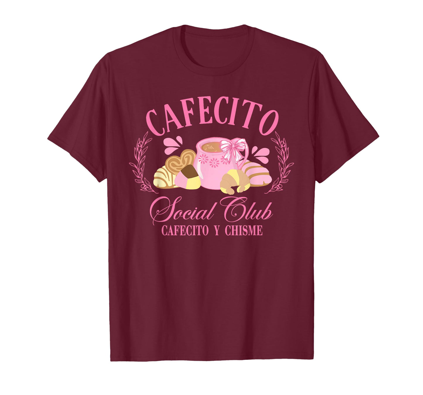 Retro Cafecito Mexican Conchas Social Club Cafecito Y Chisme T-Shirt