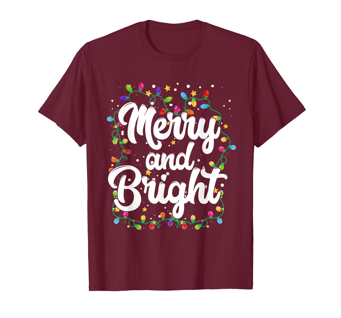 Merry and Bright Funny Christmas Xmas Lights Pajamas Family T-Shirt
