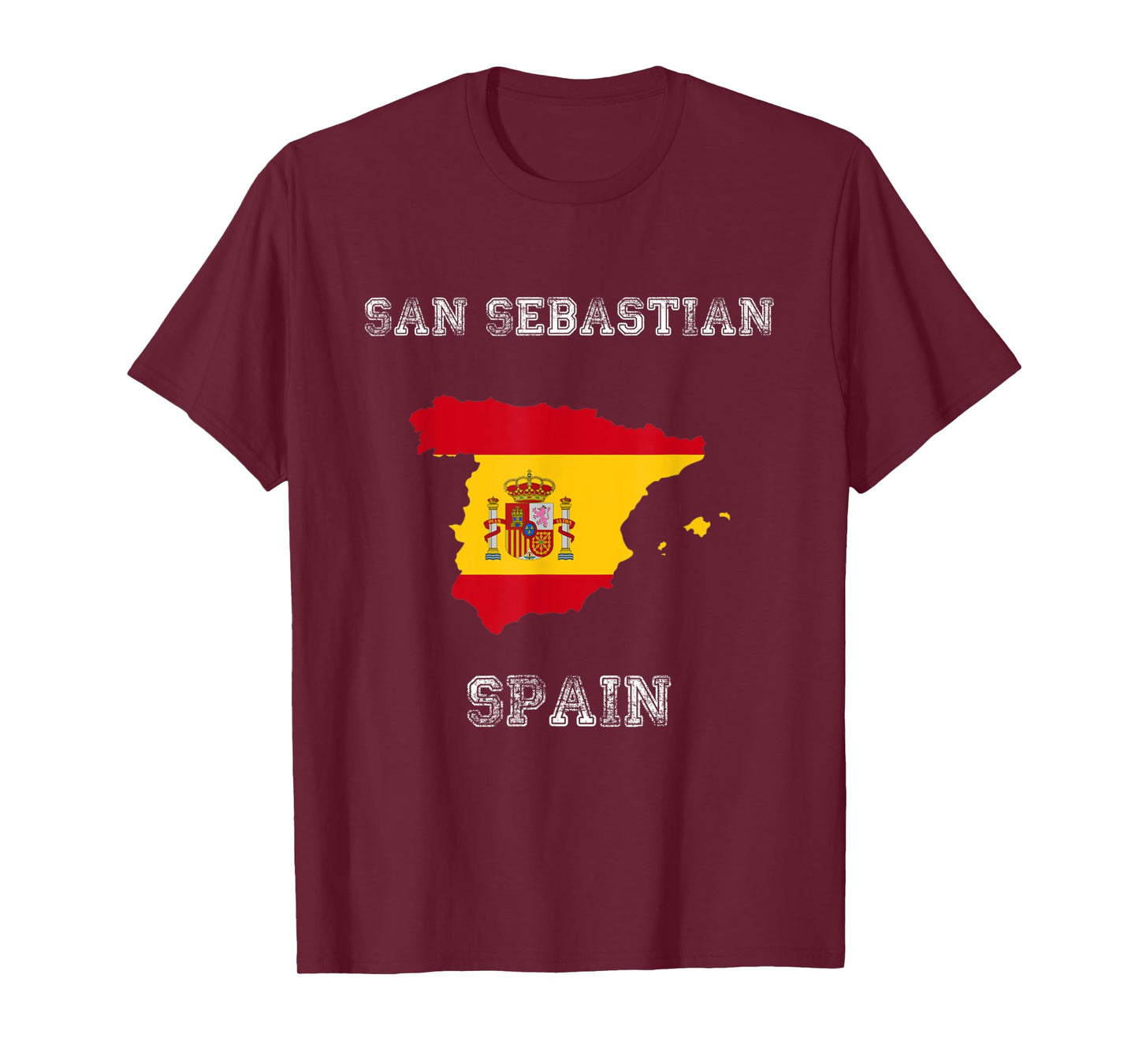 Retro San Sebastian Spain Distressed Spain Flag T-Shirt
