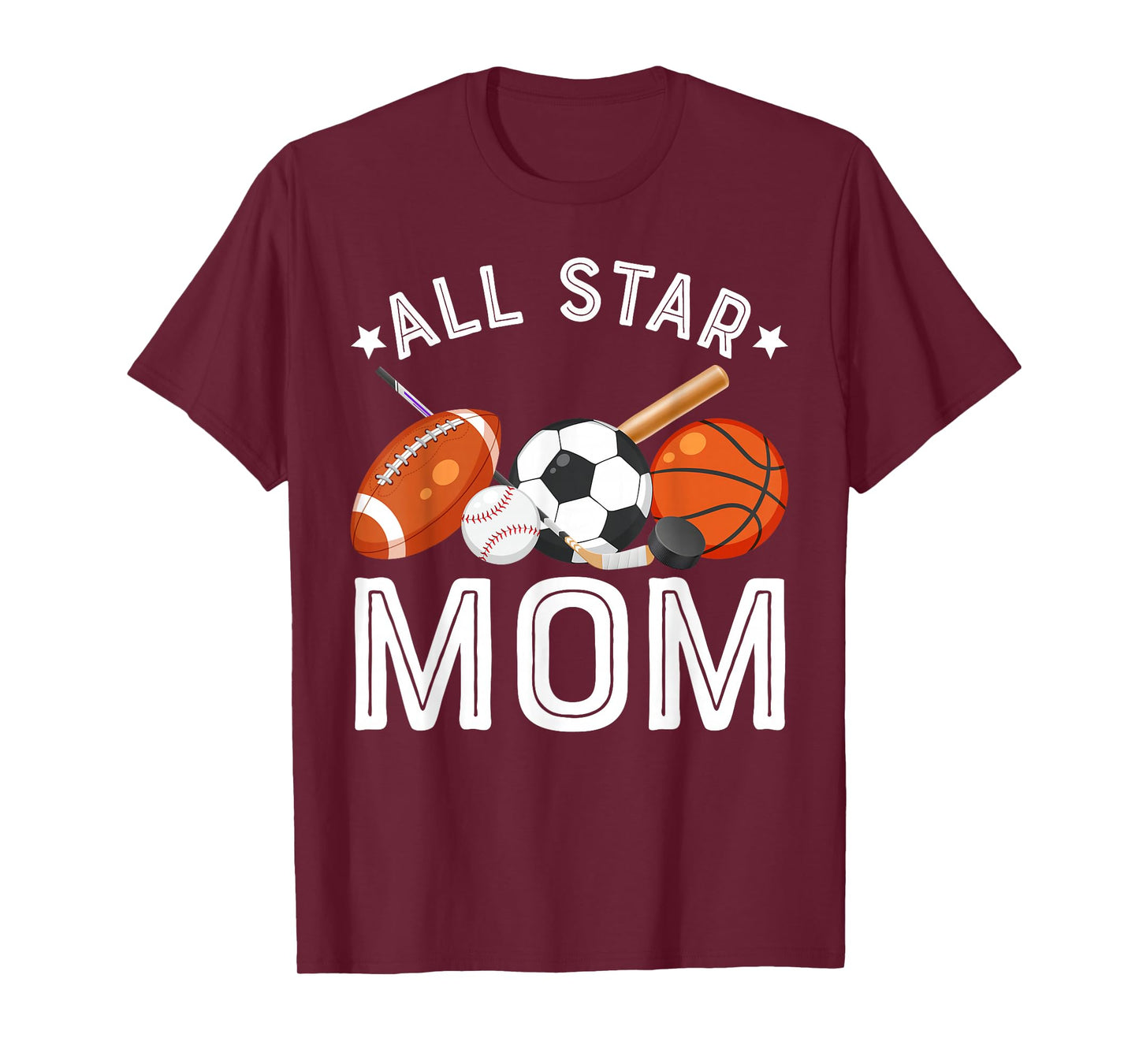 All Star Mom Of The Birthday Boy Basketball Soccer Sport T-Shirt