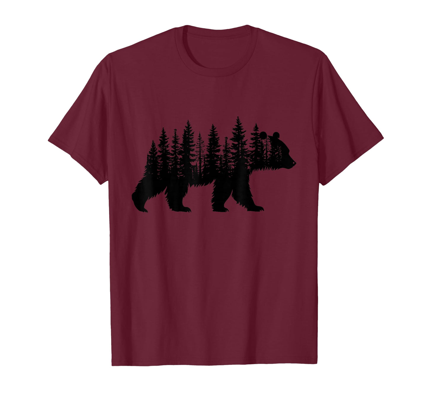 Forest Trees Wildlife Animal Retro Outdoor Nature bear Lover T-Shirt