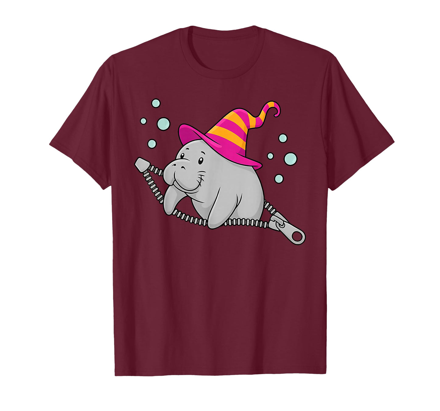 Manatee Witch Hippo Emerging from A Zipper Funny Costume Kid T-Shirt