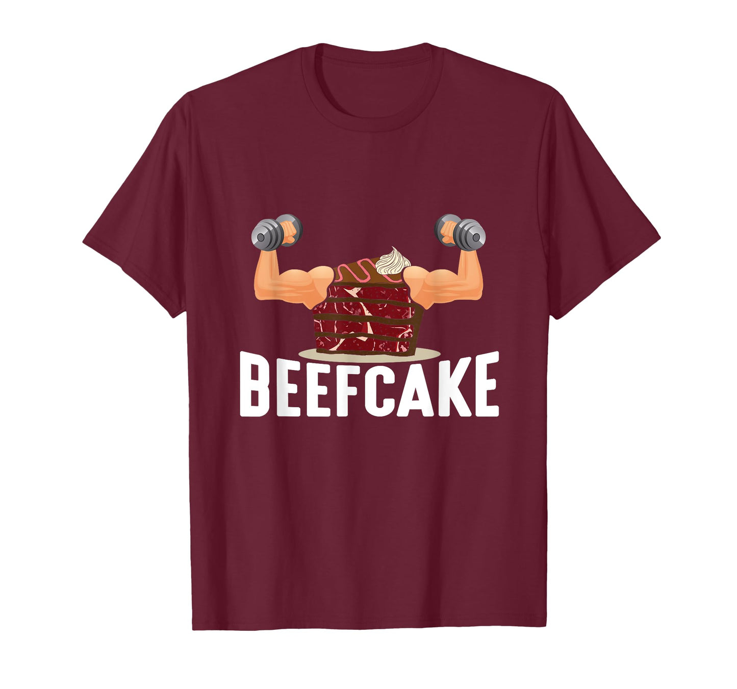 Beefcake Muscle Cake Weight Lifter Bodybuilder Word Game T-Shirt