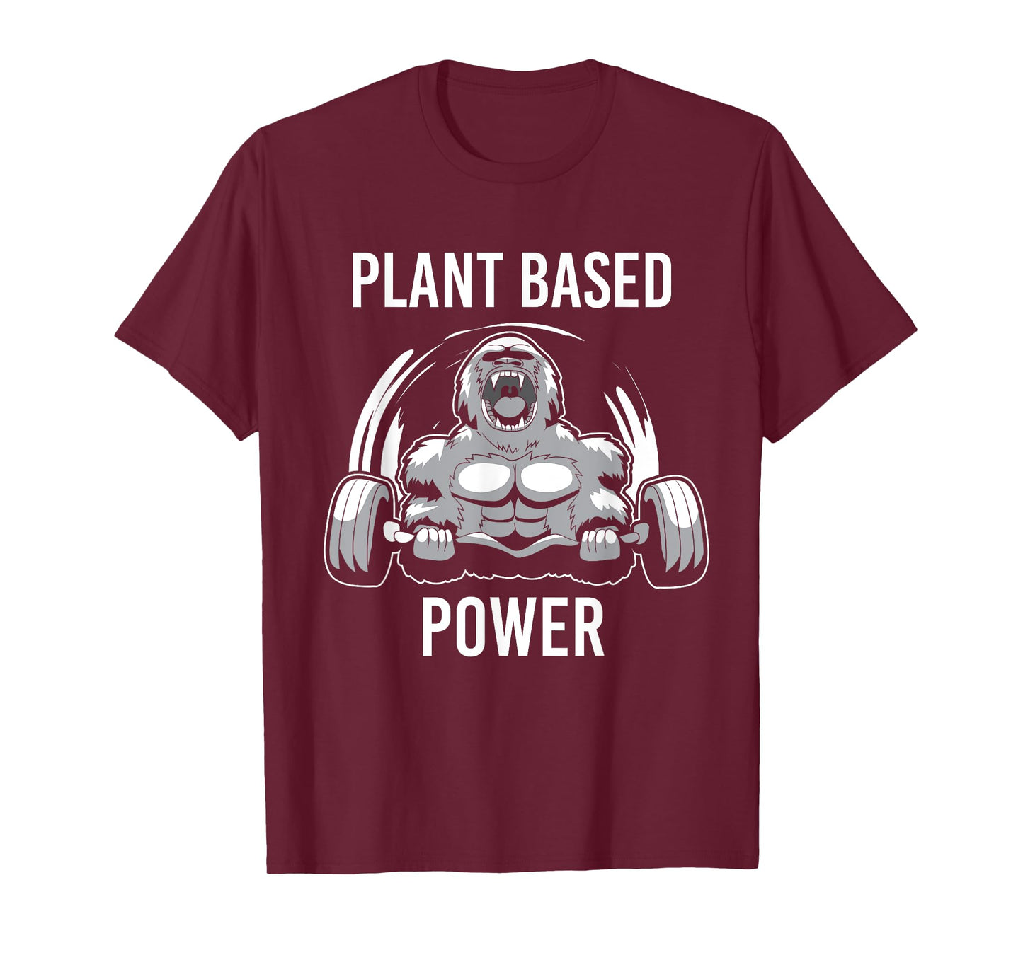 Plant Based Power Vegan Gorilla Gym Fitness & Bodybuilder T-Shirt