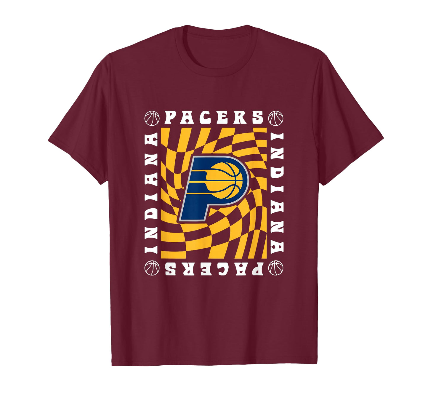 NBA Indiana Pacers Retro Checkerboard Wave T-Shirt