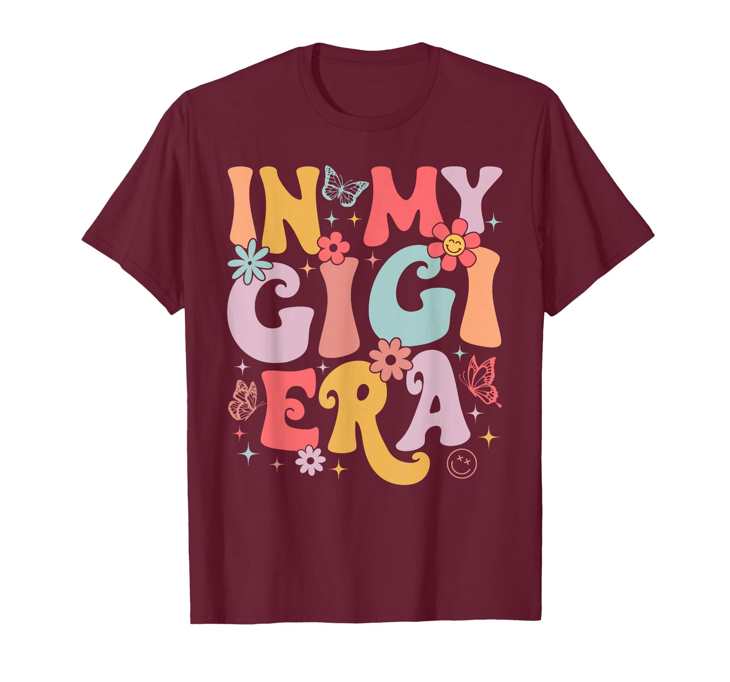 In My Gigi Era Groovy Retro Mothers Day Butterfly Women T-Shirt