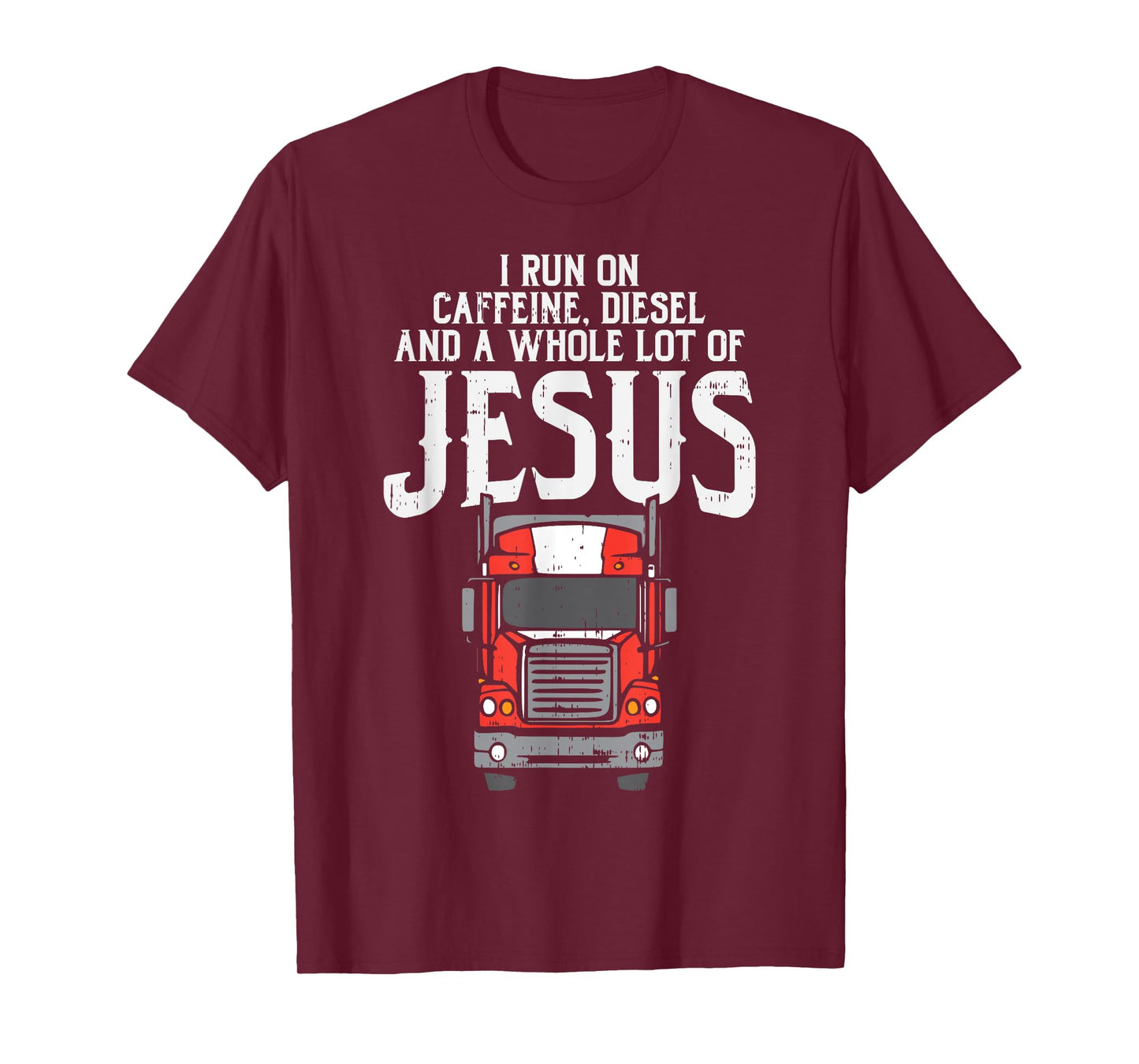 Caffeine Diesel Jesus Truck Coffee Christian Trucker Gift T-Shirt