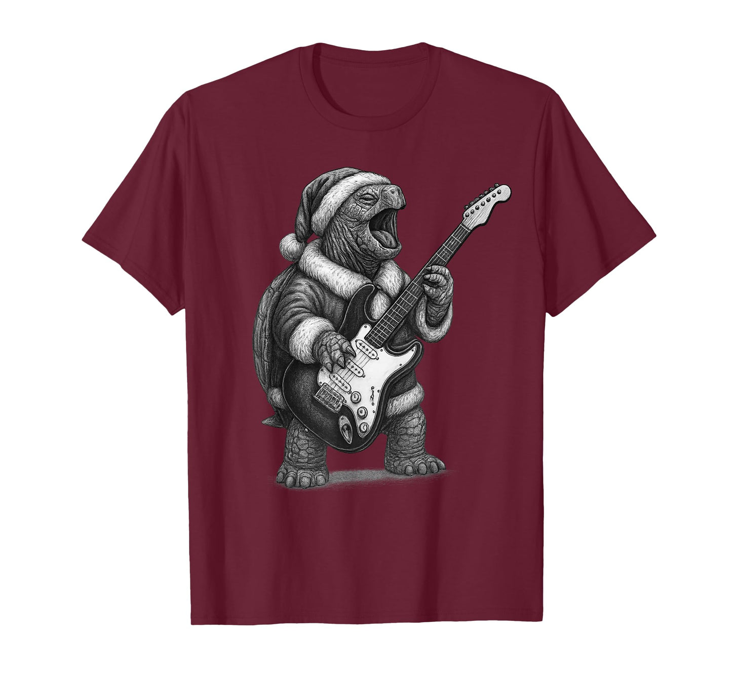 Tortoise Playing Guitar Christmas Reptile Lover T-Shirt