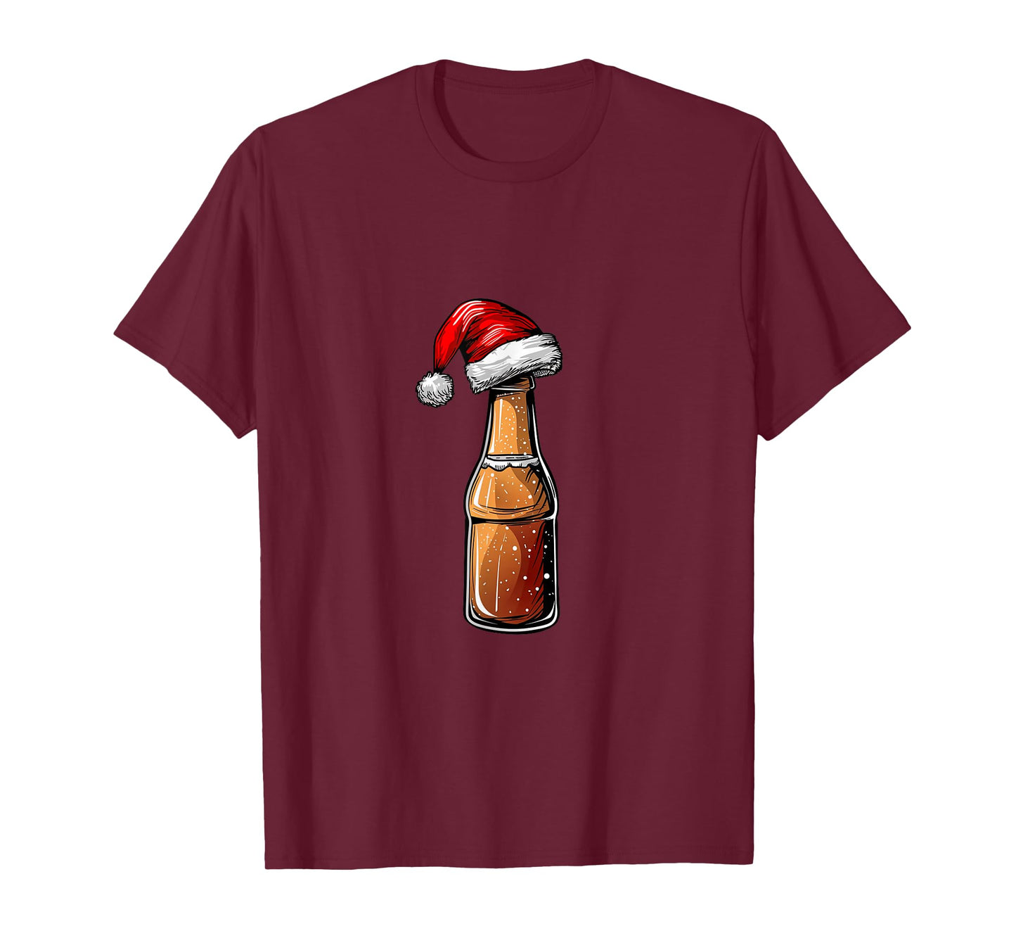 Santa Hat on Bottle for a Festive Christmas Look T-Shirt