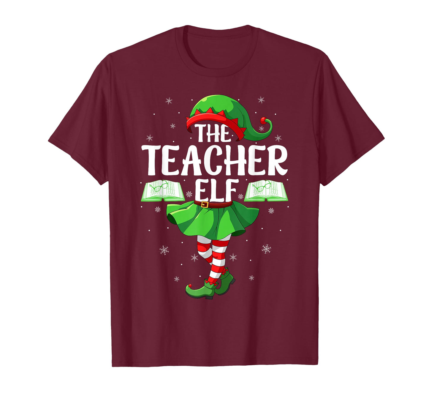 Teacher Elf Christmas Girls Women Elf Squad Xmas Family T-Shirt