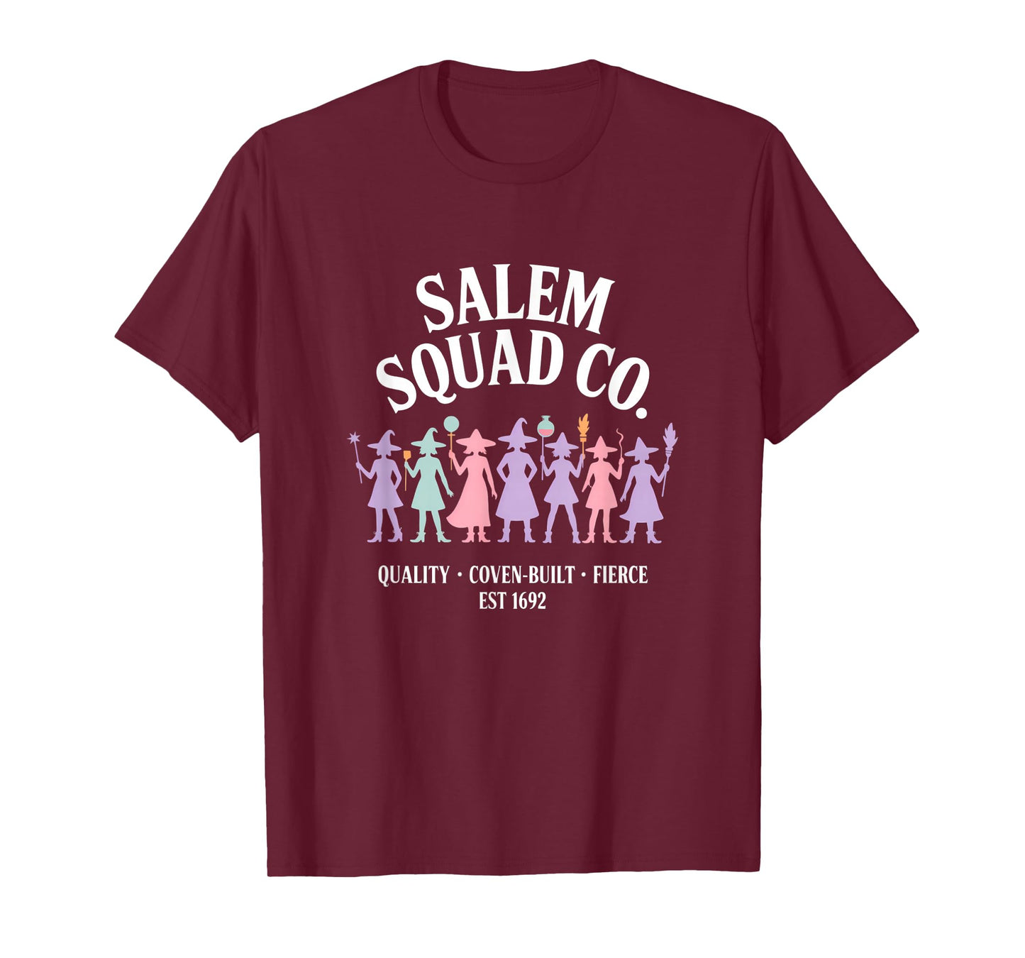 Salem Squad Co Coven Built Fierce Est 1692 Halloween Witches T-Shirt
