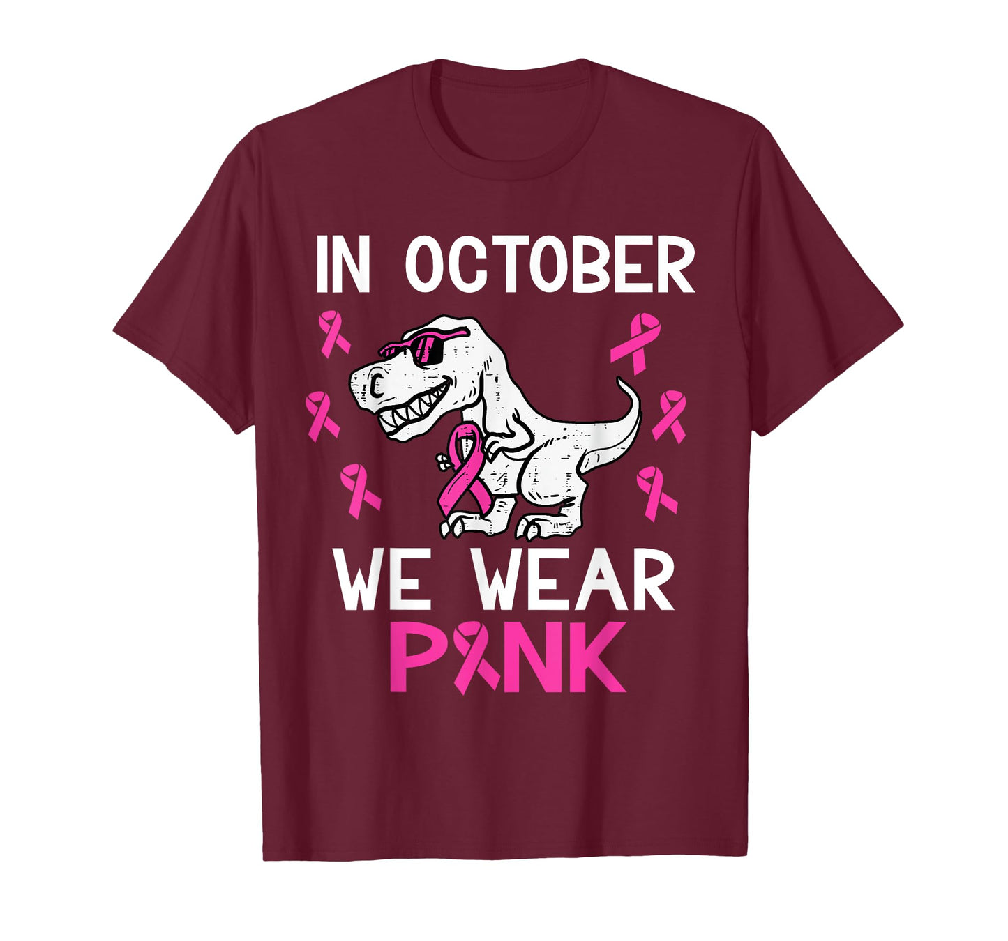 In October We Wear Pink Toddler Kids Breast Cancer Awareness T-Shirt