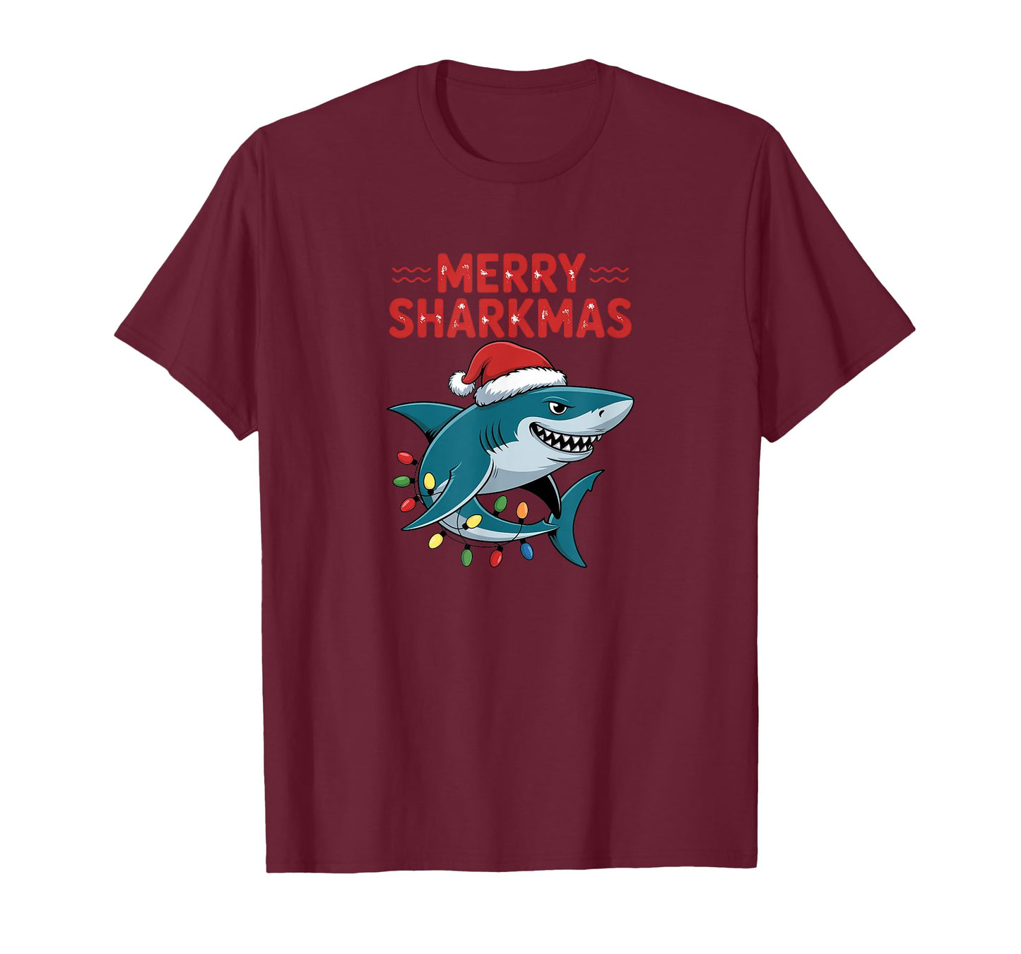Merry Sharkmas Santa Hat Shark Christmas T-Shirt