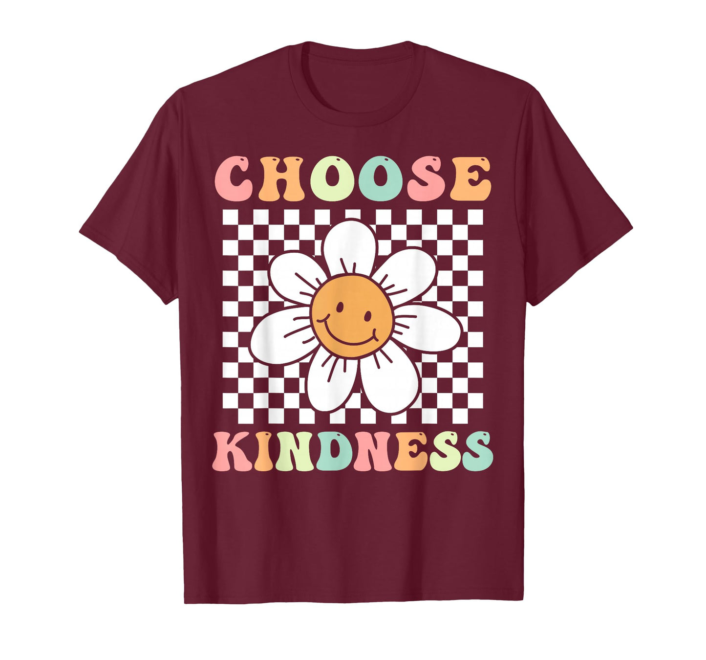 Groovy Choose Kindness Retro Daisy Flower Positivity Be Kind T-Shirt