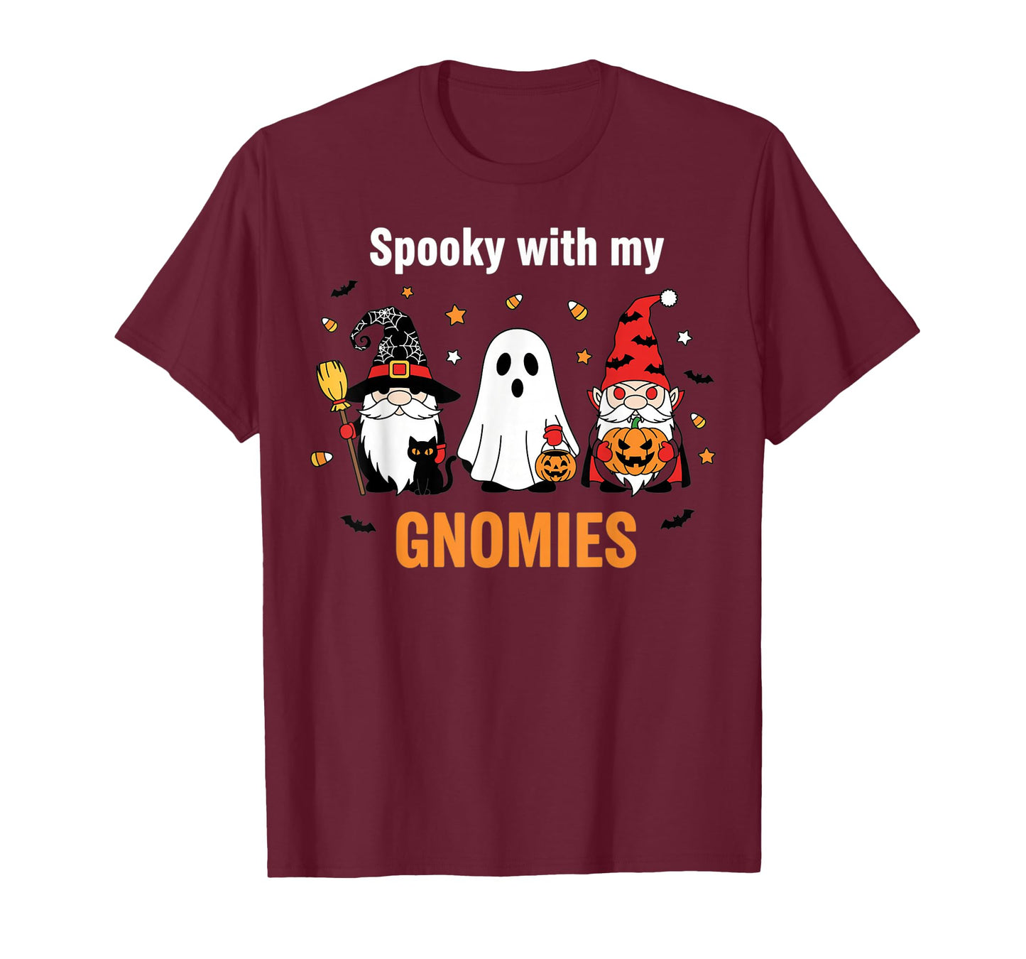 Spooky Halloween Gnome Design for Fall and Candy Fans T-Shirt