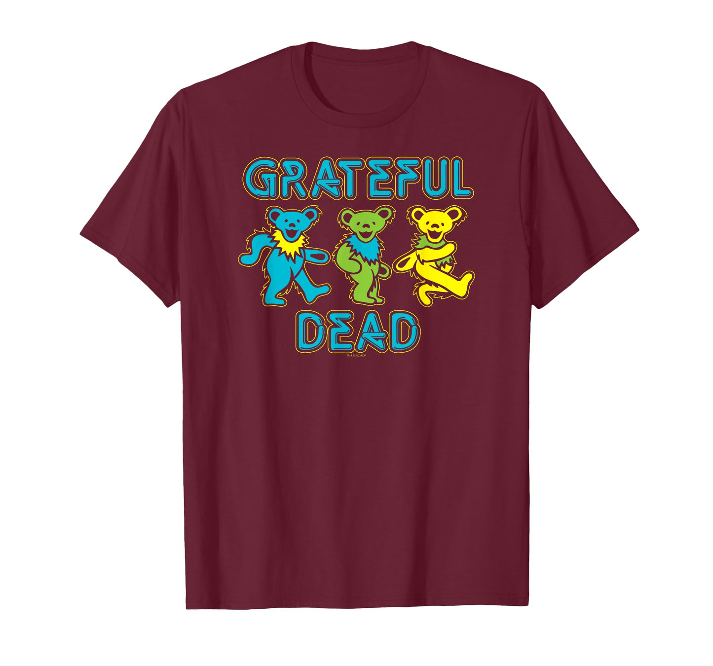 Grateful Dead Three Dancing Bears Neon Letters Vintage Band T-Shirt