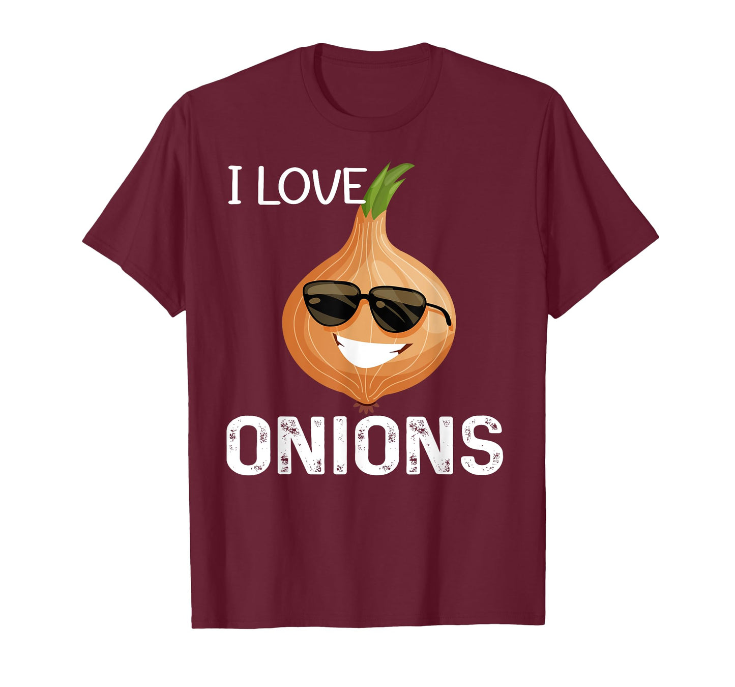I Love Onions Funny Designs Graphic Vegetables Vegan Life T-Shirt