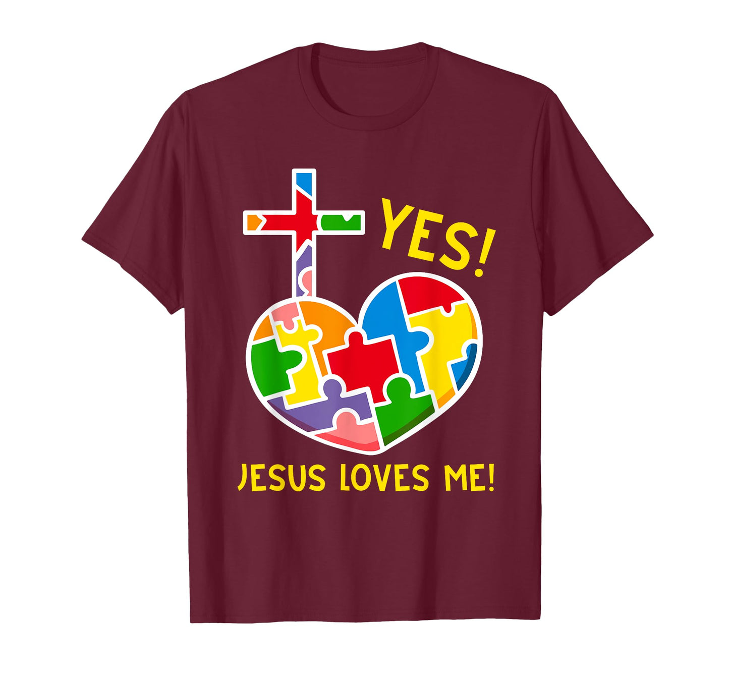 Yes, Jesus Loves Me Funny Puzzles Autism Awareness Kids T-Shirt