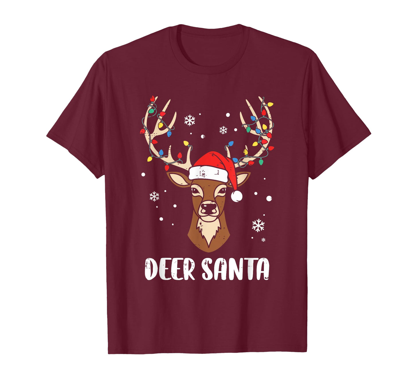 Deer Santa Reindeer Funny Christmas Pun Men Women Kids T-Shirt