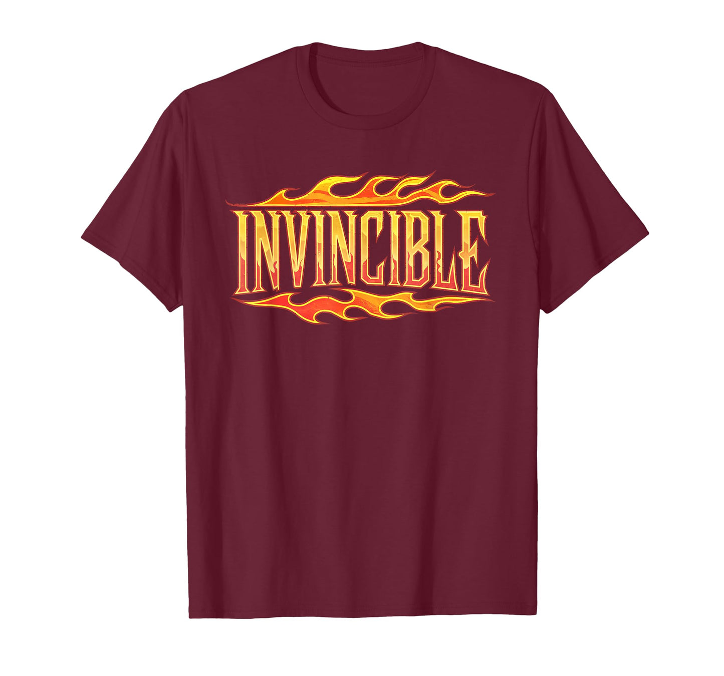 Invincible Gym Motivational Flames Fireman Firefighter T-Shirt