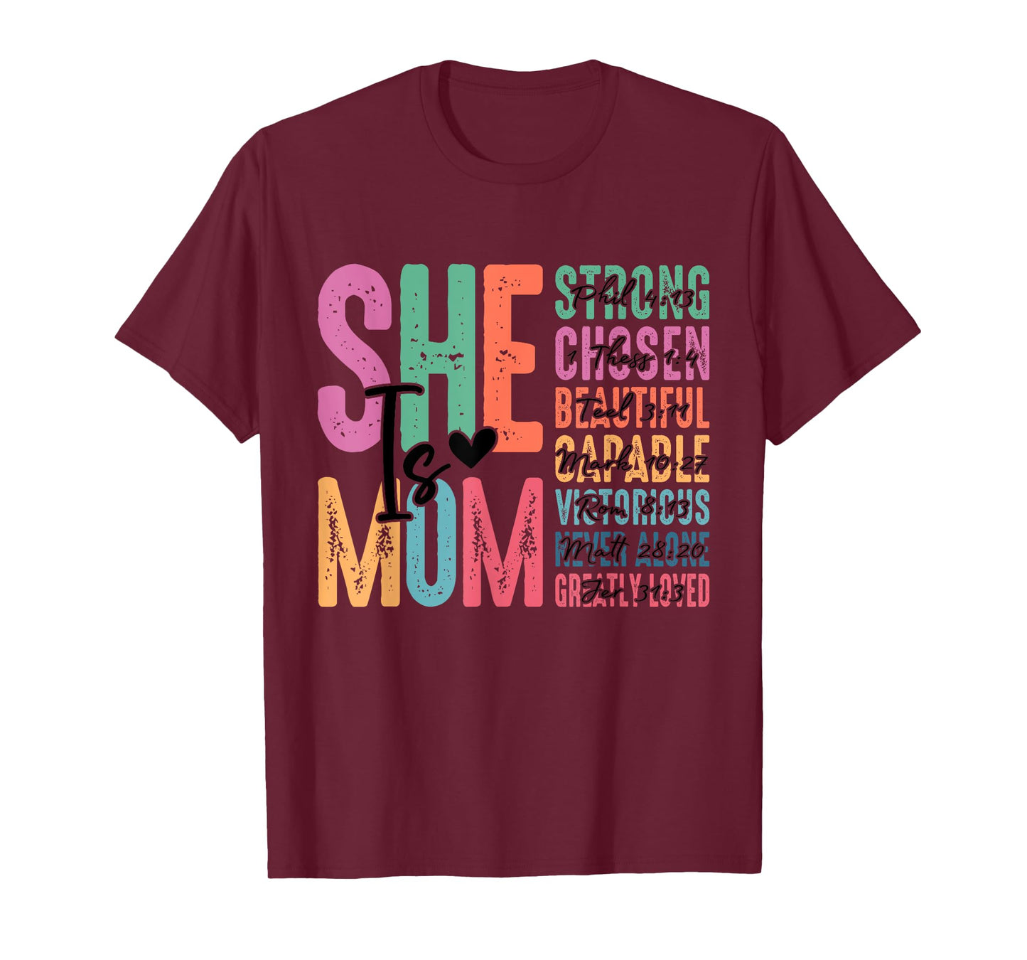 She Is Mom Christian Mothers Day Jesus Mom Religious Women T-Shirt