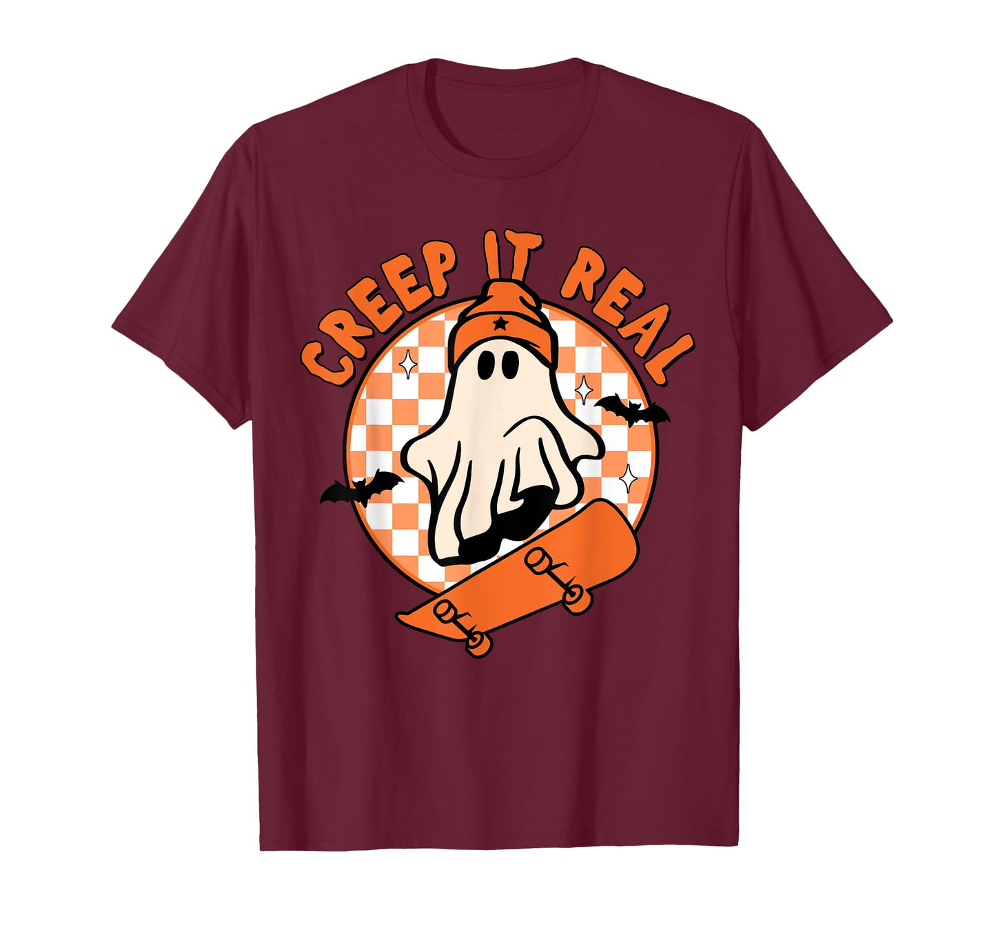 Vintage Retro Halloween Creep It Real Ghost Boy Fall Season T-Shirt