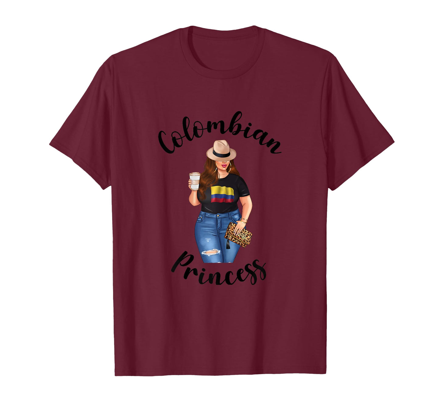 Colombian Princess Woman Colombiana Flag of Colombia Coffee T-Shirt