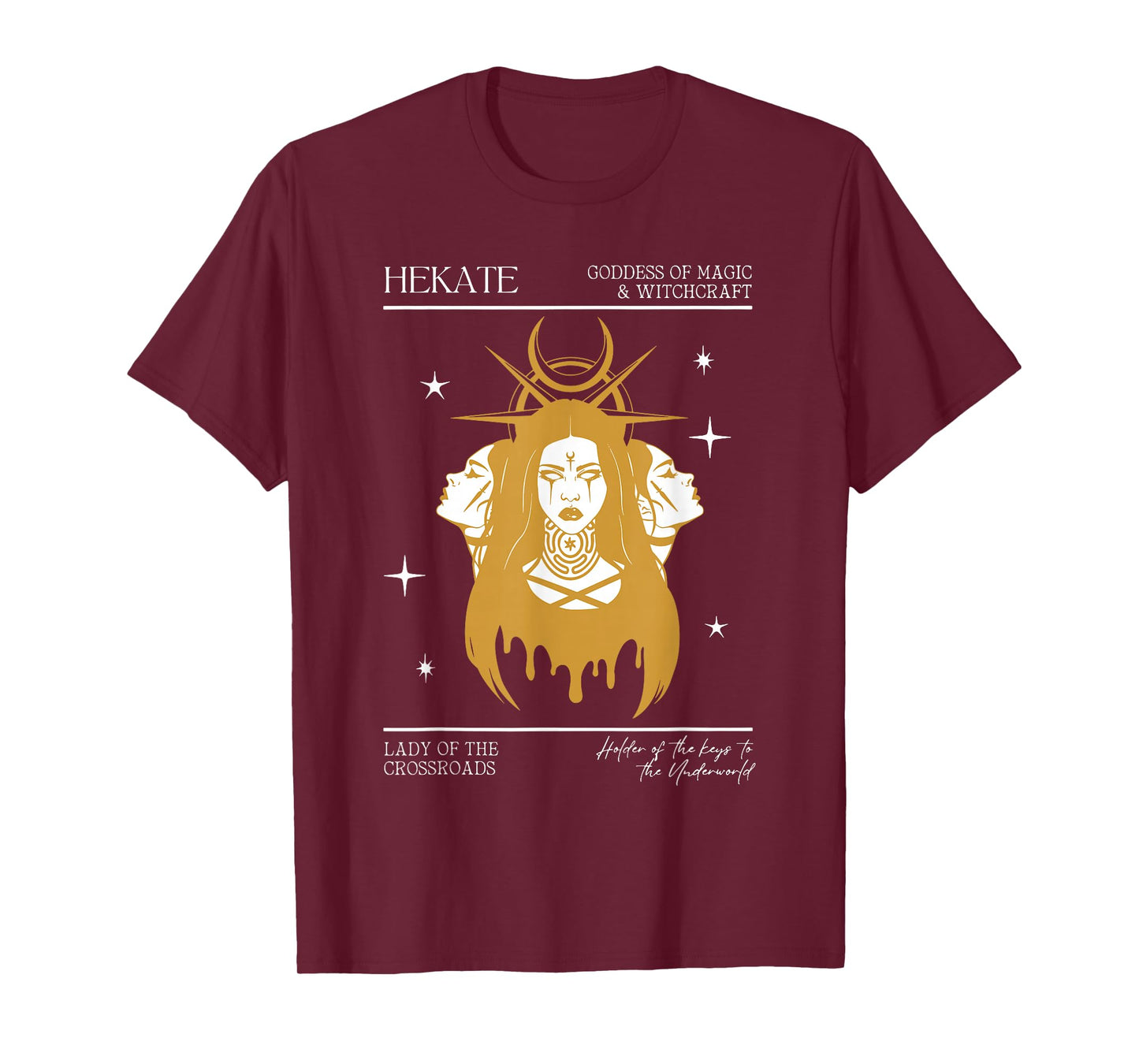 Hecate Triple Moon Goddess Witch Hekate Wheel Tarot Card T-Shirt