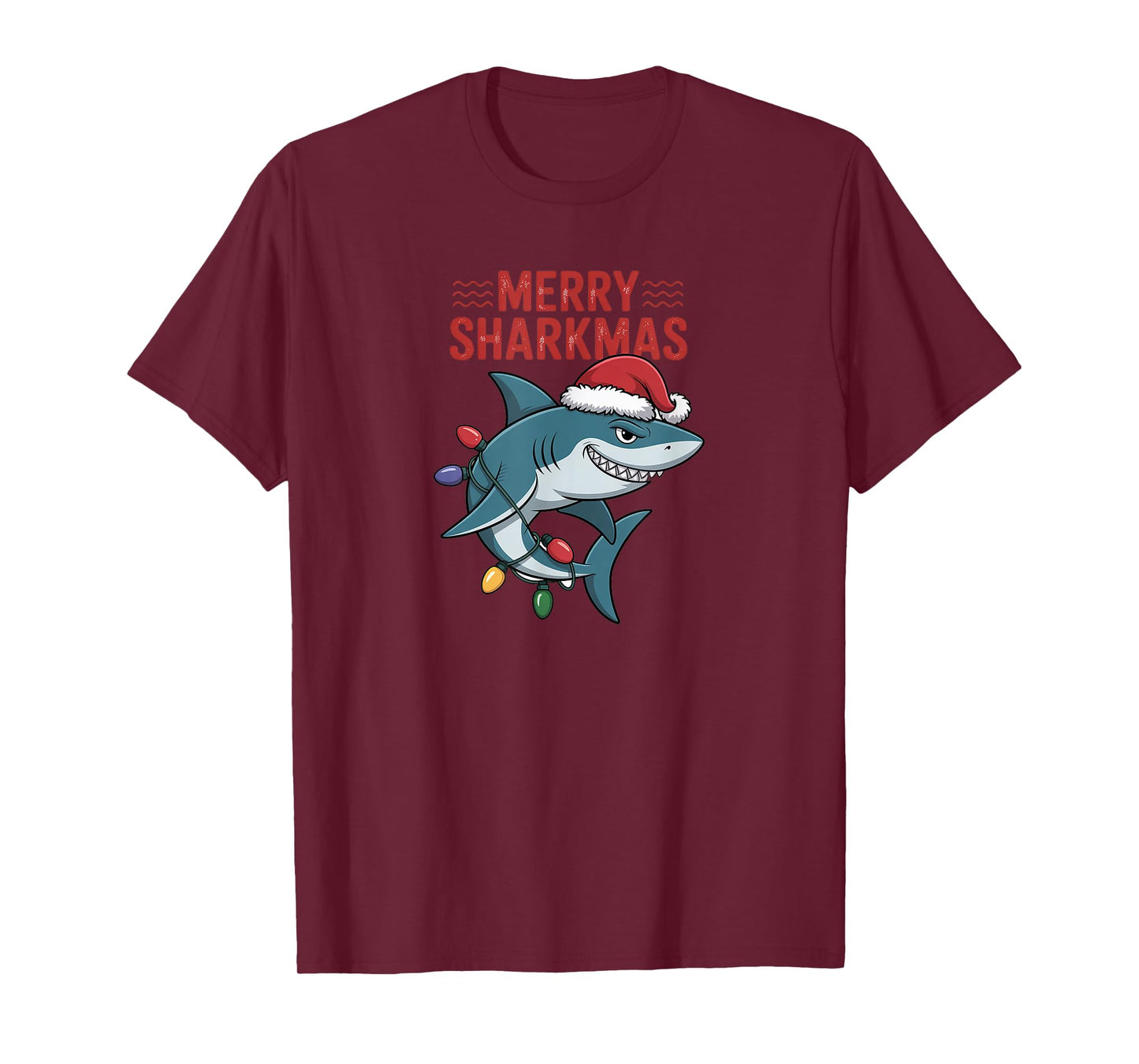 Merry Sharkmas Santa Hat Shark Christmas T-Shirt