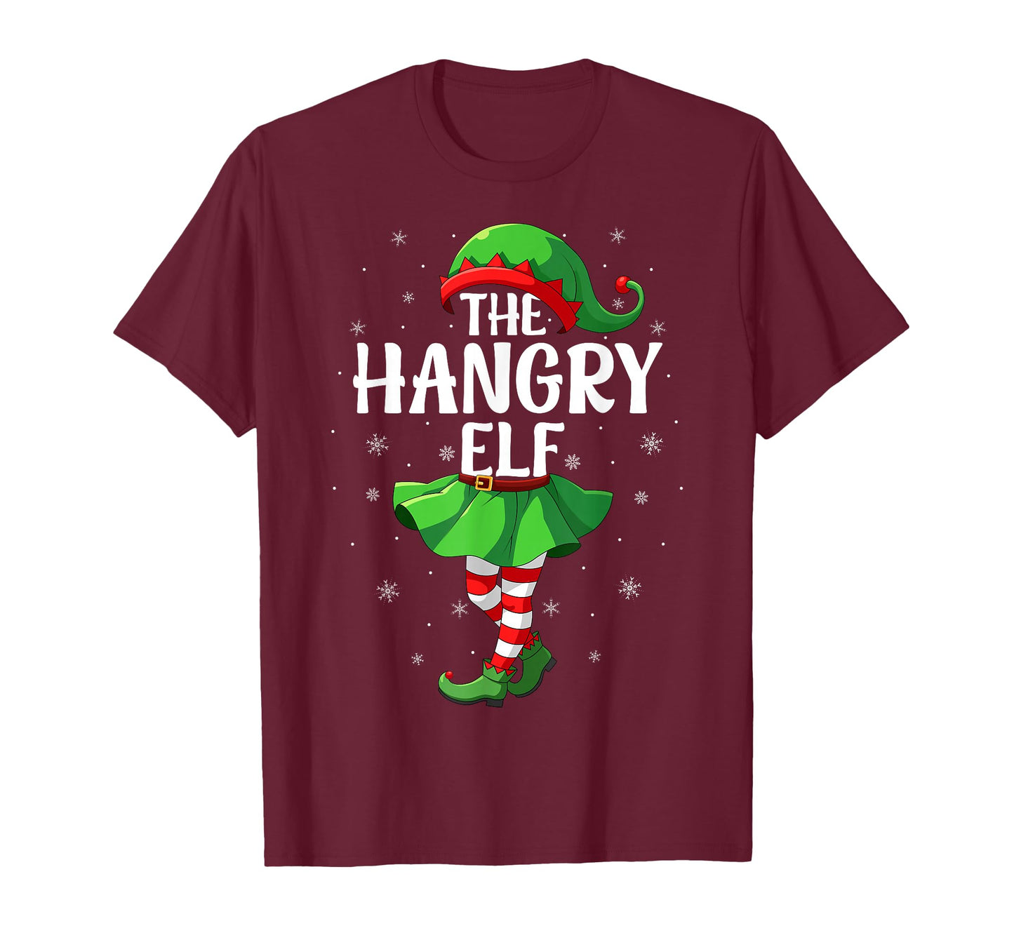 Hangry Elf Christmas Girls Women Elf Squad Xmas Family T-Shirt