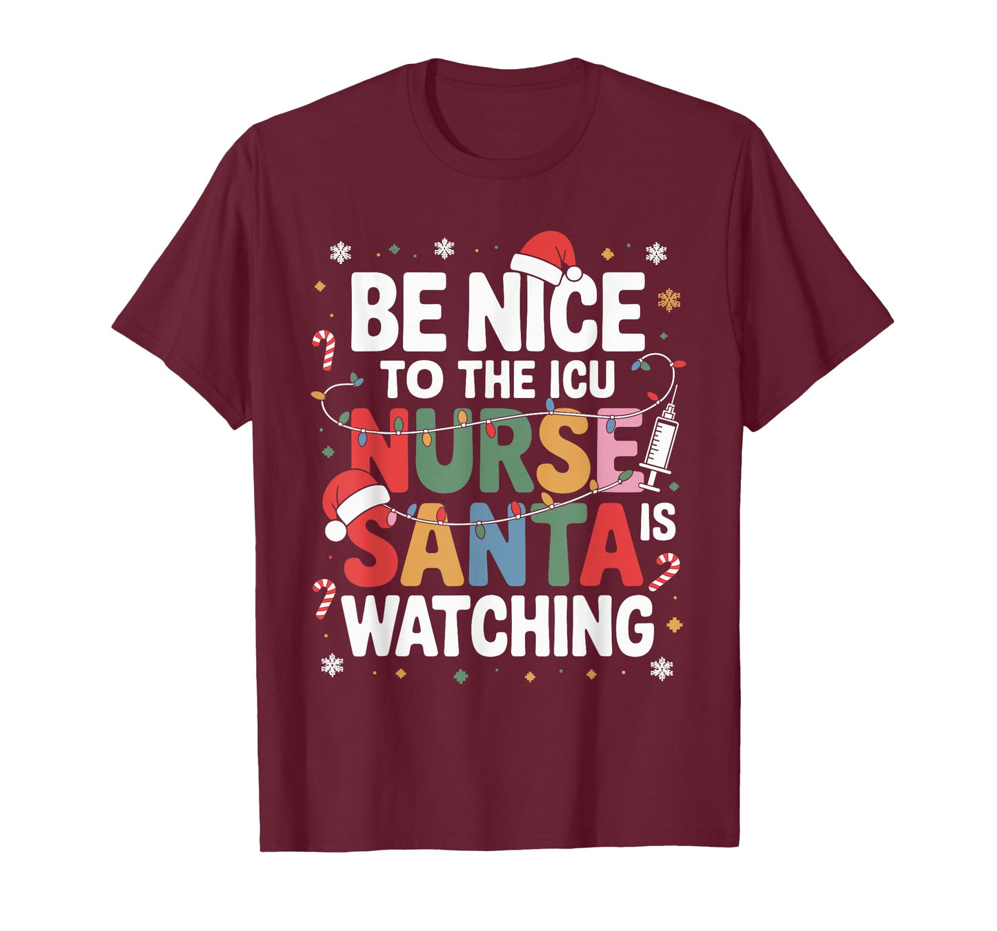 Funny ICU Nurse Christmas Critical Care Nurse Xmas T-Shirt