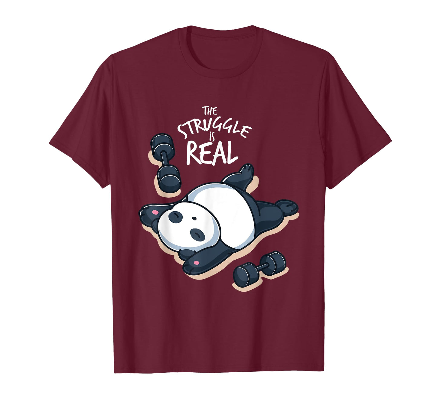 The Struggle Is Real Gym Workout Muscle Fit Panda Bear Panda T-Shirt