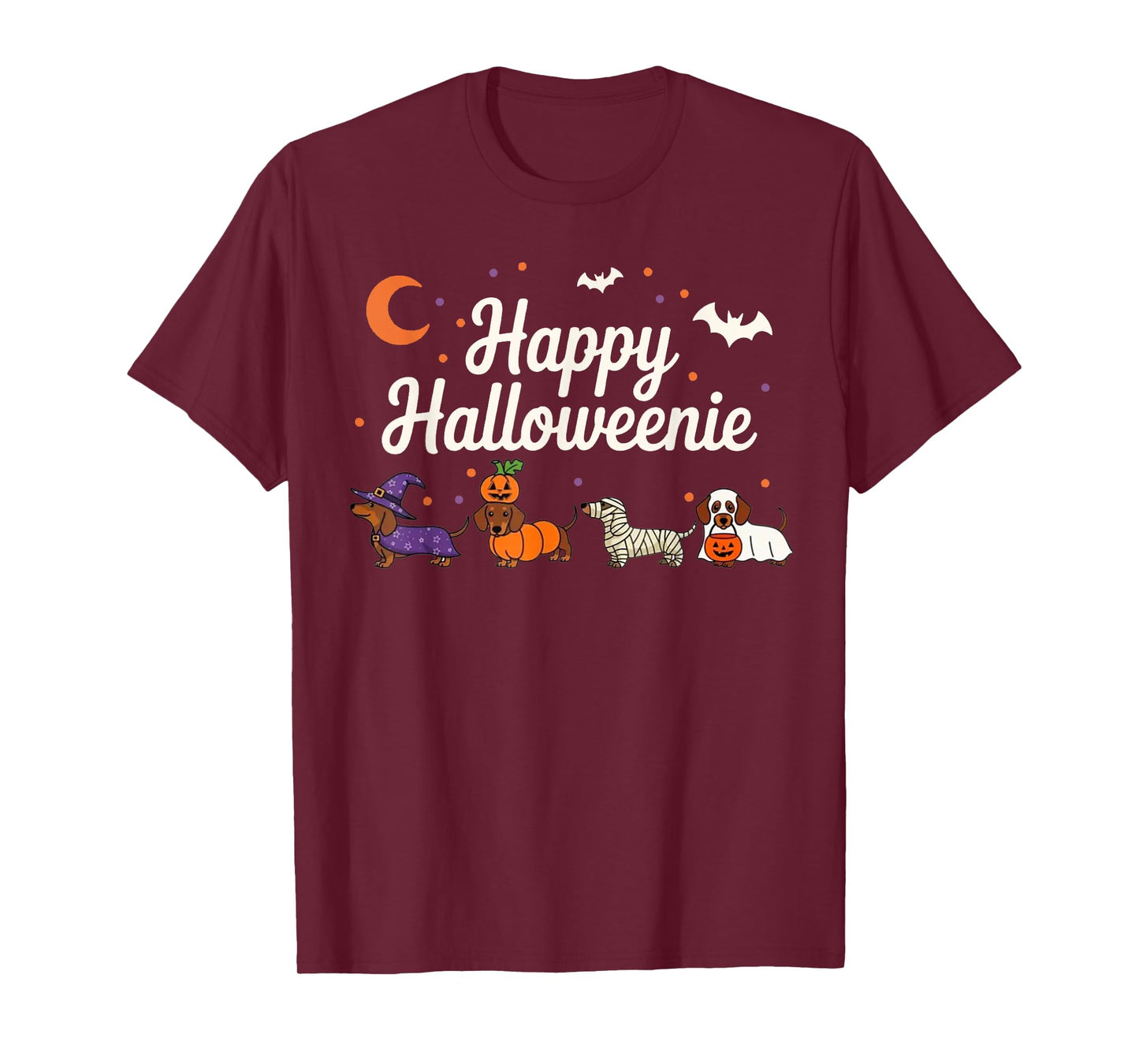 Weiner Dog Witch Happy Halloweenie Cute Halloween Dachshund T-Shirt